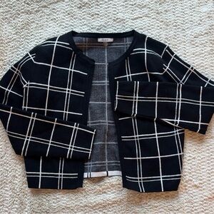 Sioni Black and White Plaid Blazer